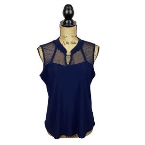 Atelier 29 Sheer Petite Sleeveless Top Black